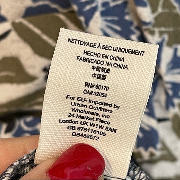 Free People Free People Mixed-Print Floral Mini Dress Size M Boho Beach Blue - Picture 9 of 12